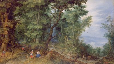 Wooded Landscape, or The Rest on the Flight into Egypt by Jan the Elder Brueghel